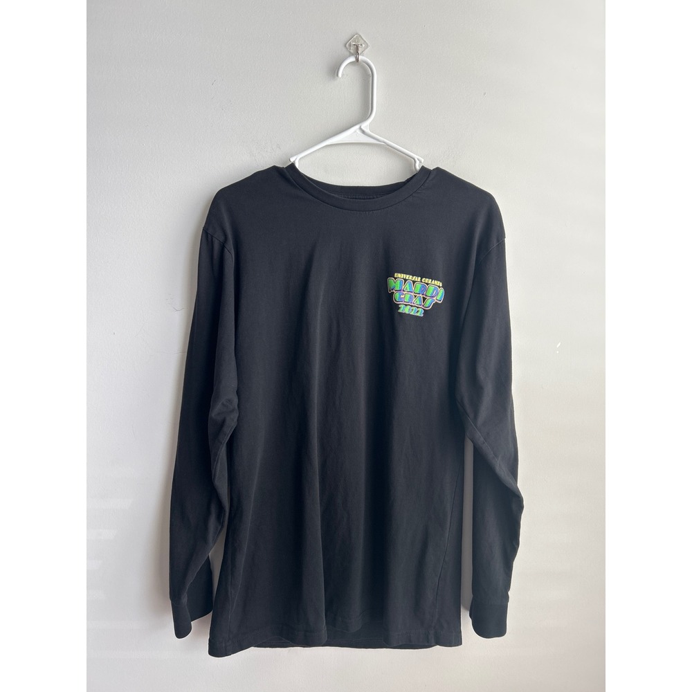 Universal Studios Black Mardi Gras 2022 Graphic Long Sleeve T Shirt Mens L